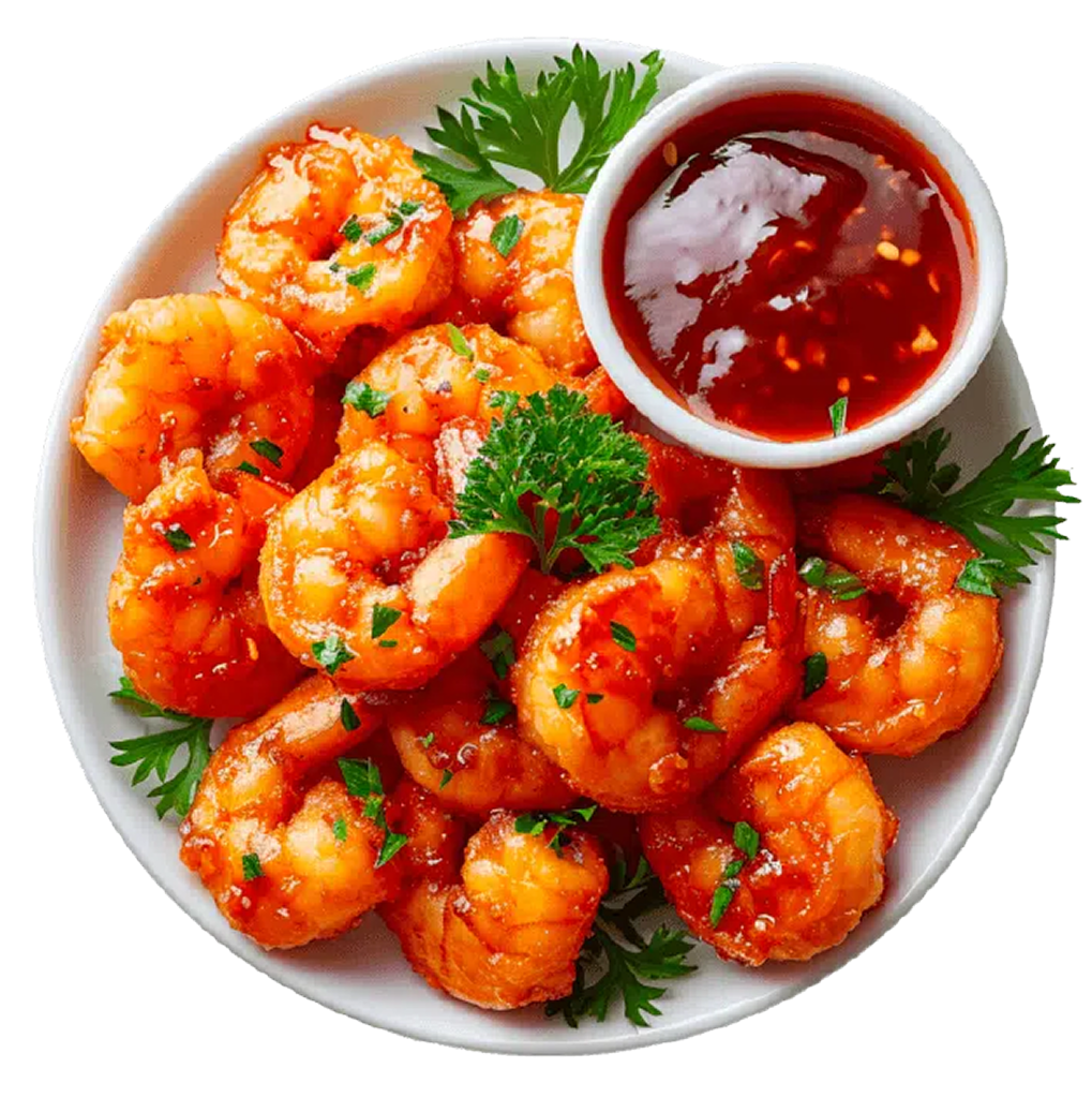 Plate of fresh shrimp