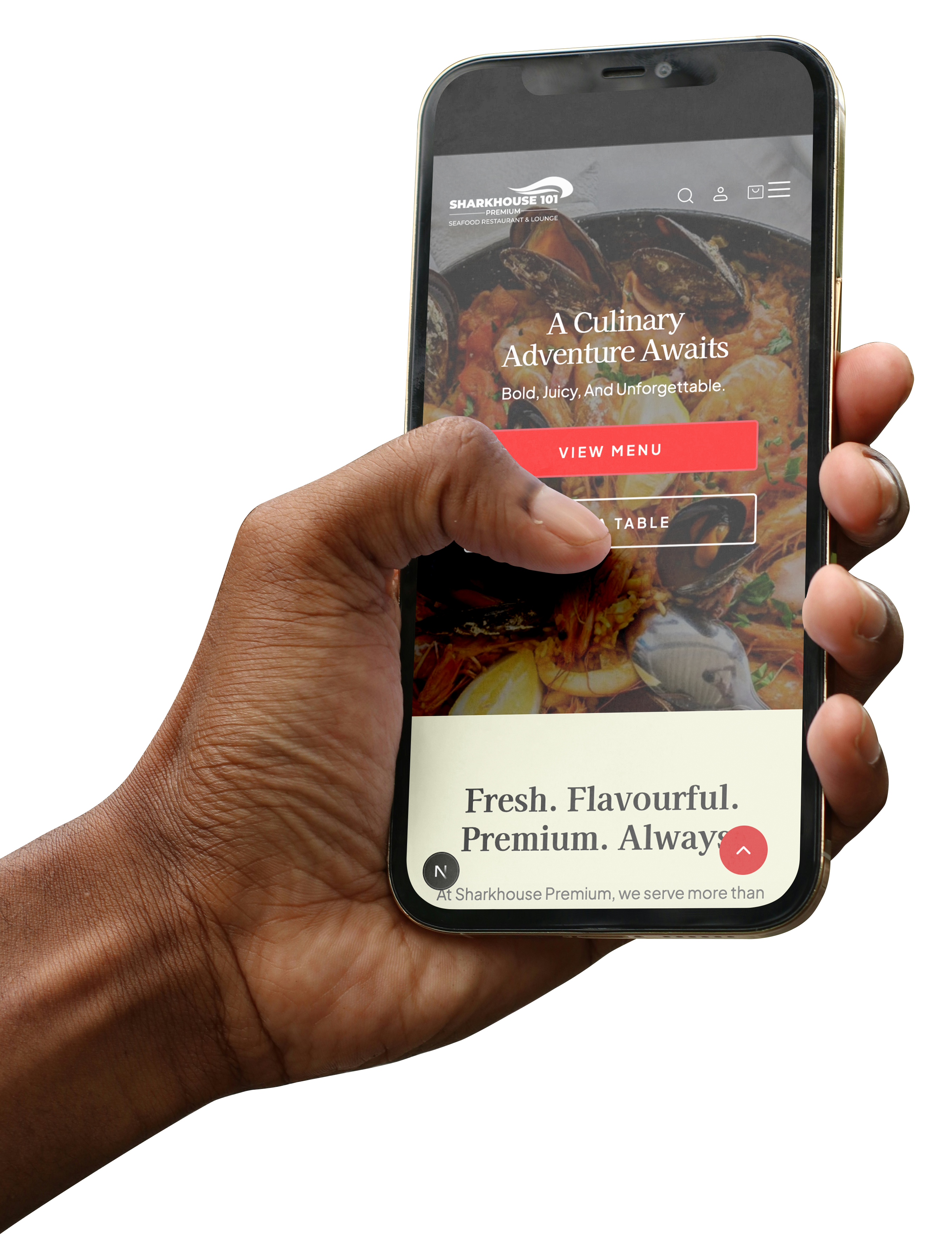 Phone showing the app